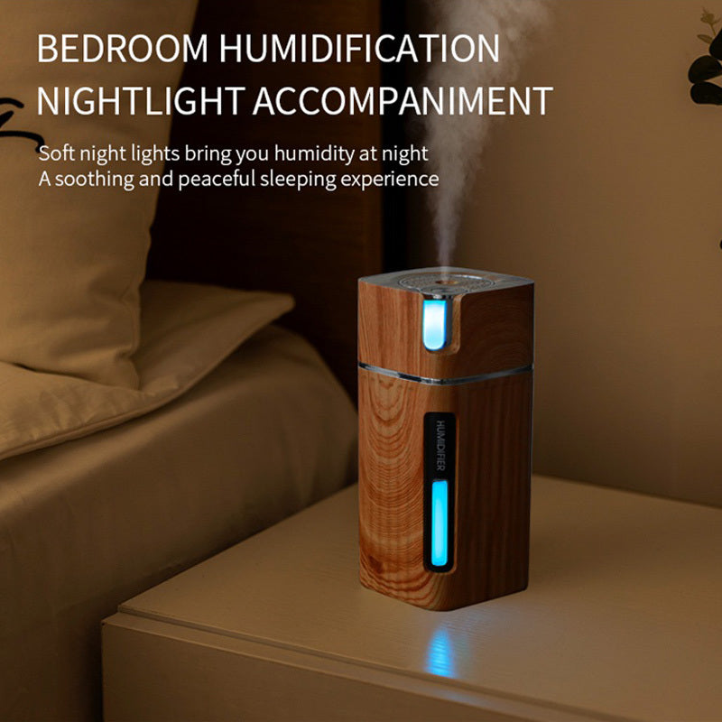 Ultrasonic Wood Grain Aroma Diffuser – USB Mini Humidifier with LED Light - GoodFie