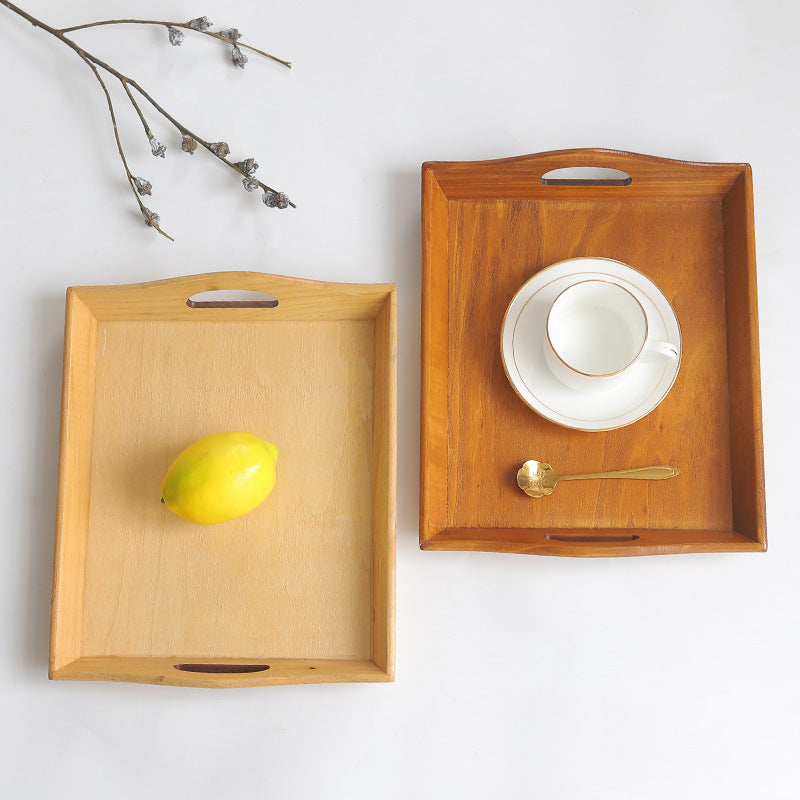 Retro Bamboo Rectangular Serving Tray for Tea, Cutlery, and Fruit Decoration - GoodFie