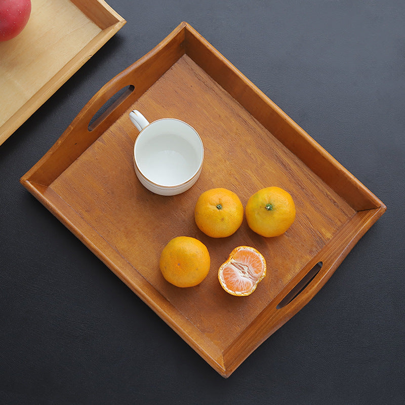 Retro Bamboo Rectangular Serving Tray for Tea, Cutlery, and Fruit Decoration - GoodFie