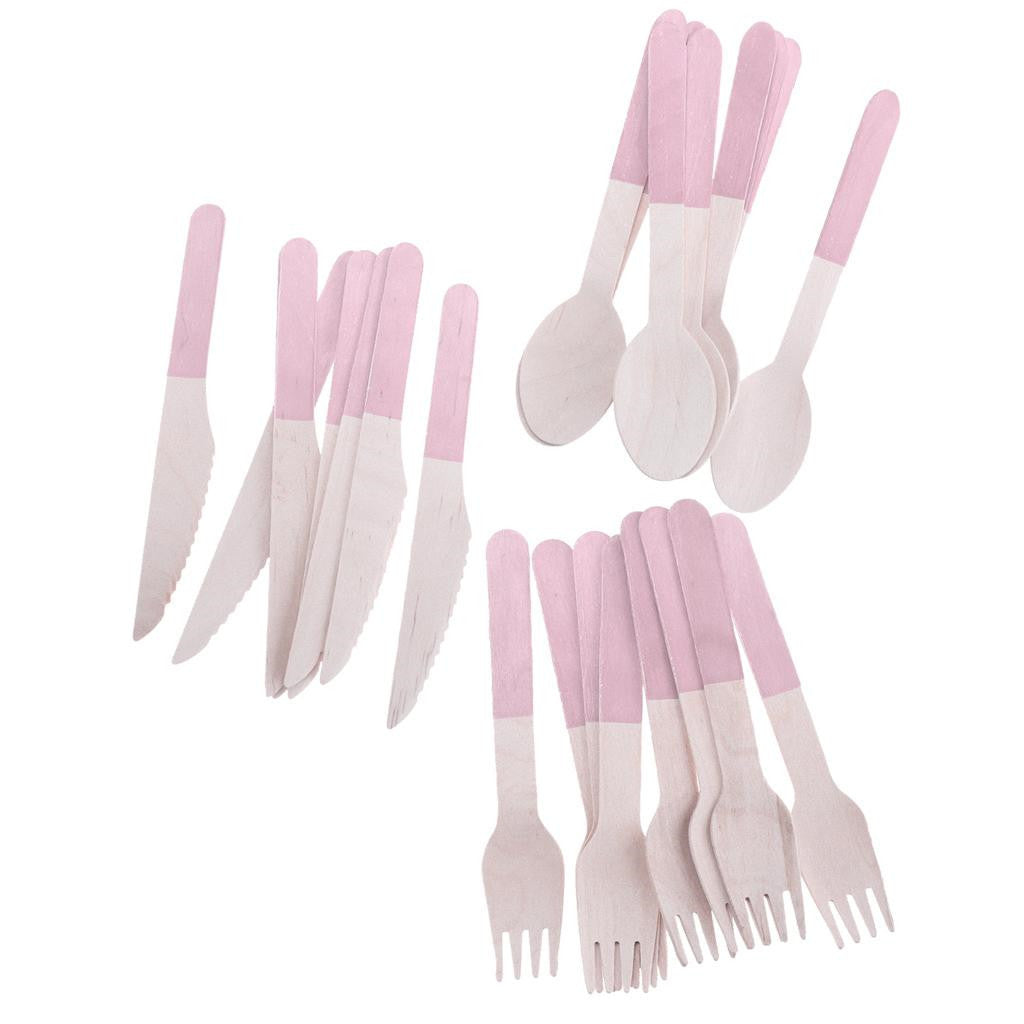 KitchFlare Disposable Wooden Cutlery Set - 24PCs - GoodFie