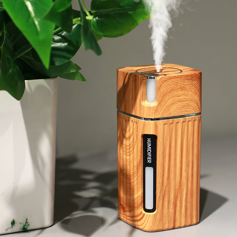 Ultrasonic Wood Grain Aroma Diffuser – USB Mini Humidifier with LED Light - GoodFie