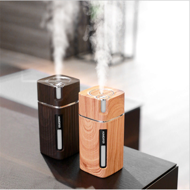 Ultrasonic Wood Grain Aroma Diffuser – USB Mini Humidifier with LED Light - GoodFie