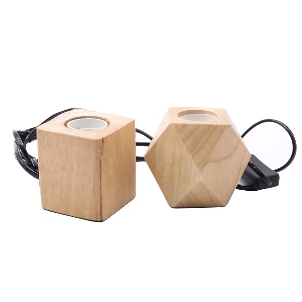 Wooden Retro Lamp Holder – Table Lamp with Hanging Wire - GoodFie