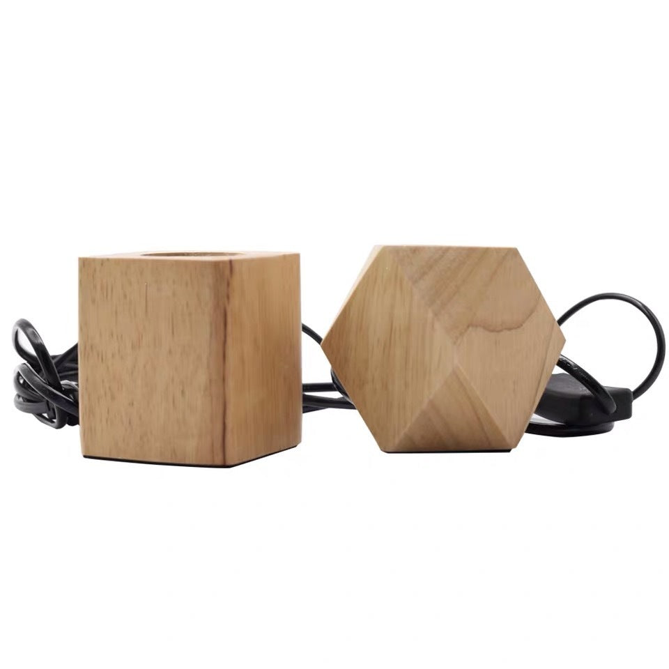 Wooden Retro Lamp Holder – Table Lamp with Hanging Wire - GoodFie