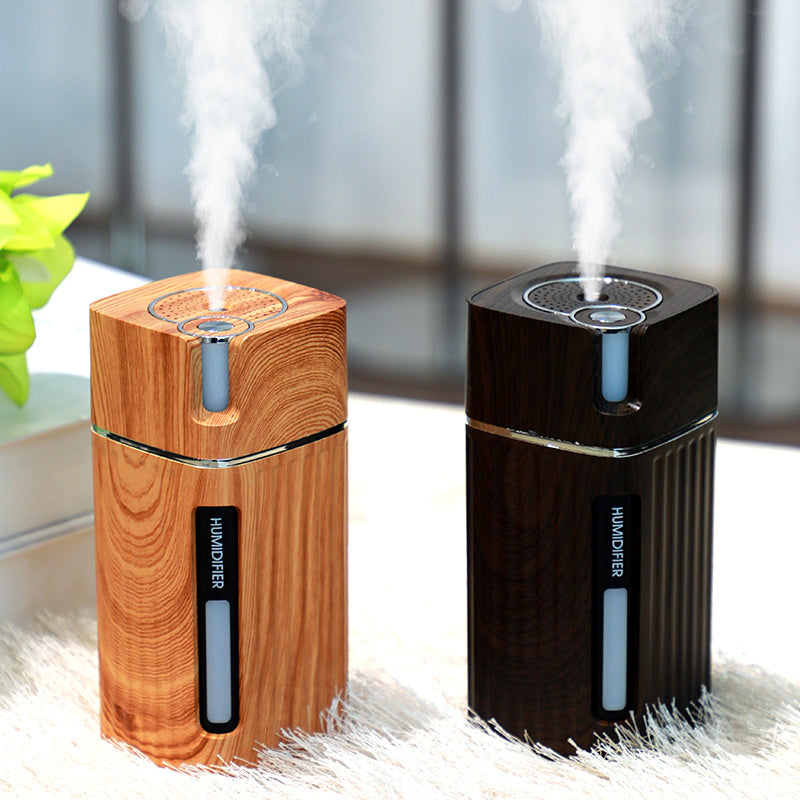 Ultrasonic Wood Grain Aroma Diffuser – USB Mini Humidifier with LED Light - GoodFie